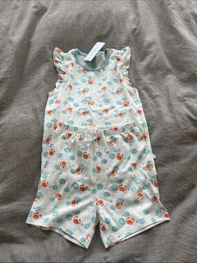 Mori Crab & Shell Print Sleeveless shirt and shorts set